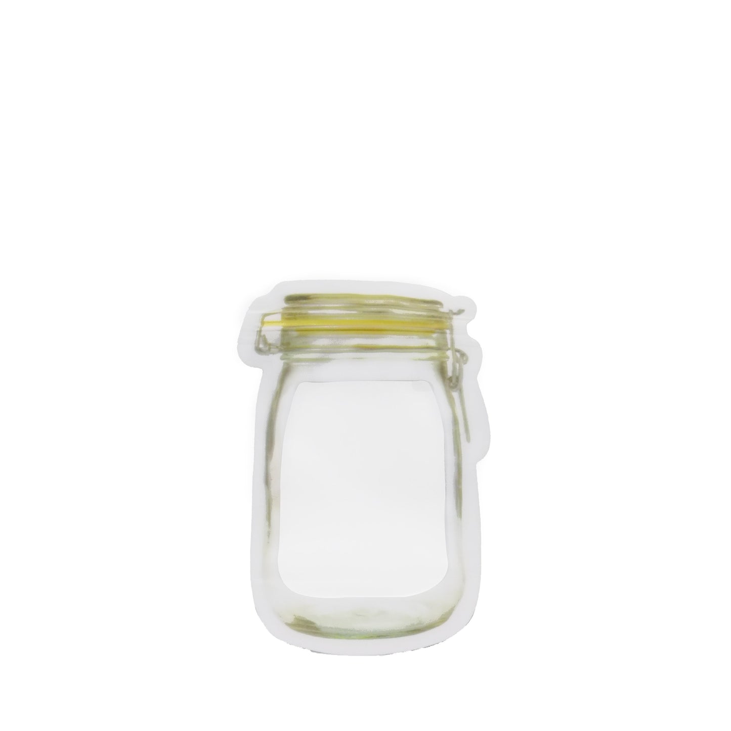 Wukusy 150ml reusable airtight plastic mason jar with zipper for food storage, ideal for kitchen organization and freshness.