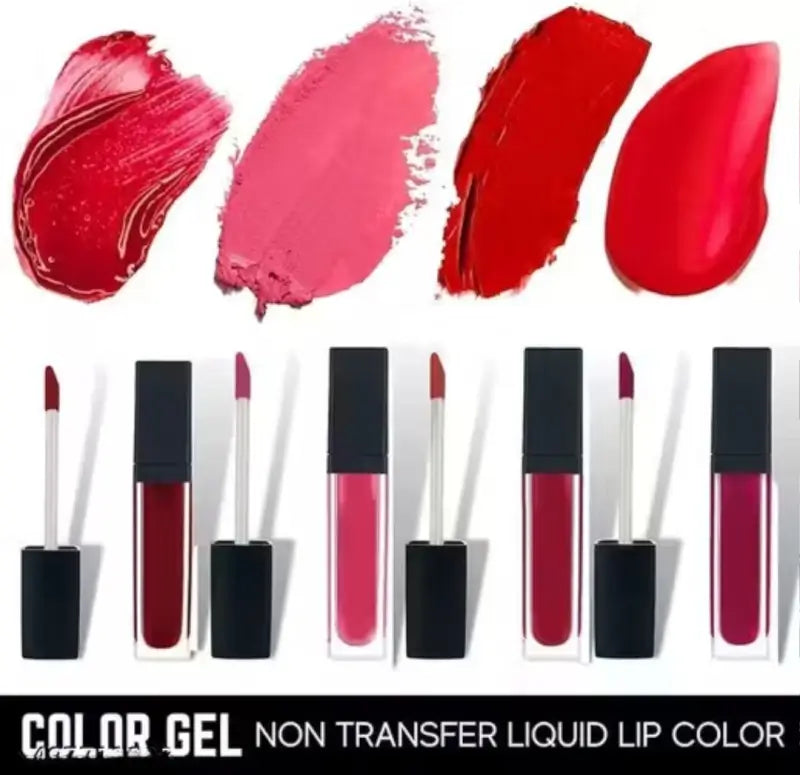 Ekom 4-in-1 red matte lipstick and waterproof eye makeup set, all-in-one beauty kit with six packs of versatile makeup products