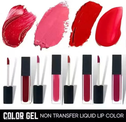 Ekom 4-in-1 red matte lipstick and waterproof eye makeup set, all-in-one beauty kit with six packs of versatile makeup products