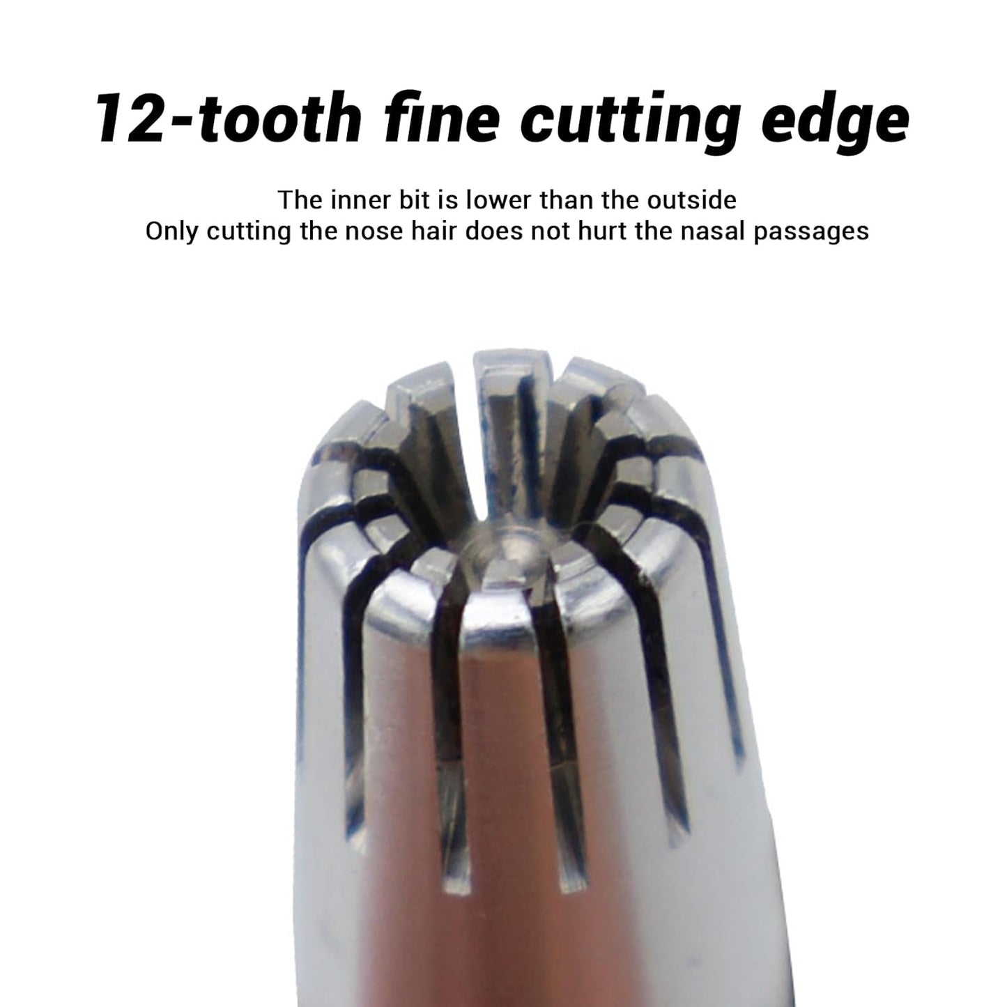 Wukusy stainless steel painless nose hair remover, compact and ergonomic design, suitable for gentle nasal hair grooming.