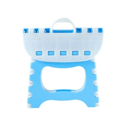 Wukusy multipurpose foldable step stool in compact white design, showing its sturdy frame and foldable feature for easy storage.