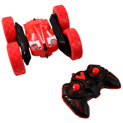 Wukusy remote control stunt car set with double-sided design and fast maneuvering, ideal for kids' toy racing and stunt play.