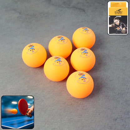 Six Wukusy professional table tennis balls on a white background, showcasing high-quality sports equipment for table tennis players.