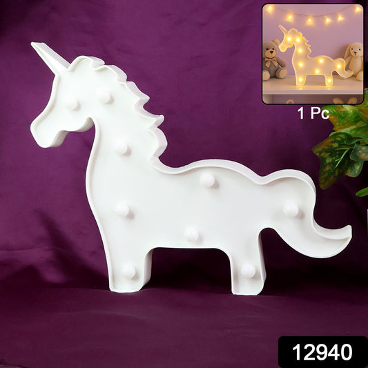 Unicorn-shaped LED night light from Wukusy, decorative home decor with soft glowing light, ideal for children's room or cozy spaces.