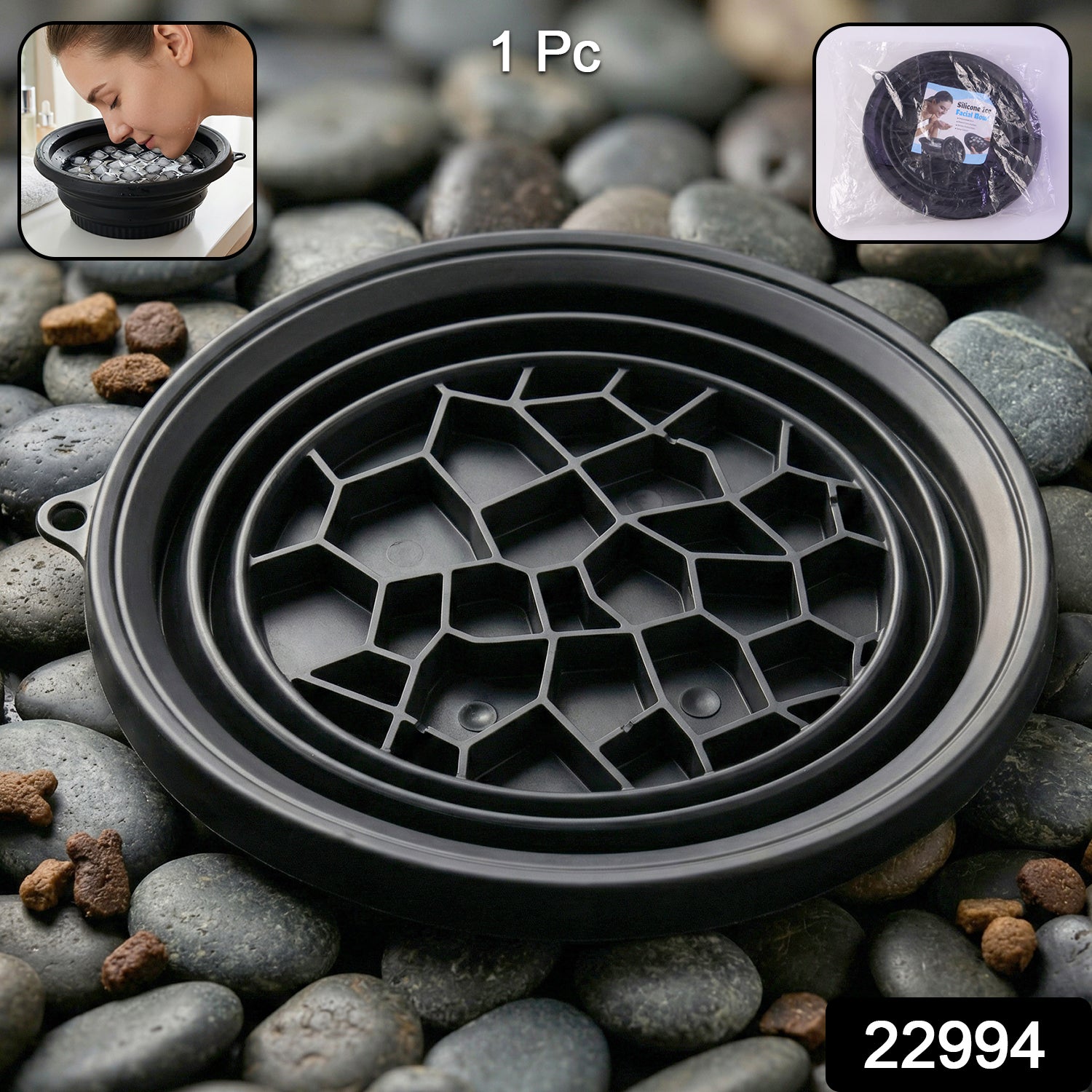 Wukusy facial ice bowl for skin care, cooling mold for ice therapy, used for facial cooling and soothing skin treatment.