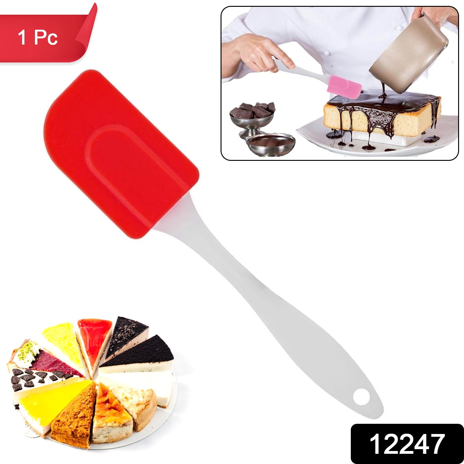 Wukusy silicone cooking spatula for baking, 18 cm, flexible and heat-resistant for easy stirring and folding in the kitchen