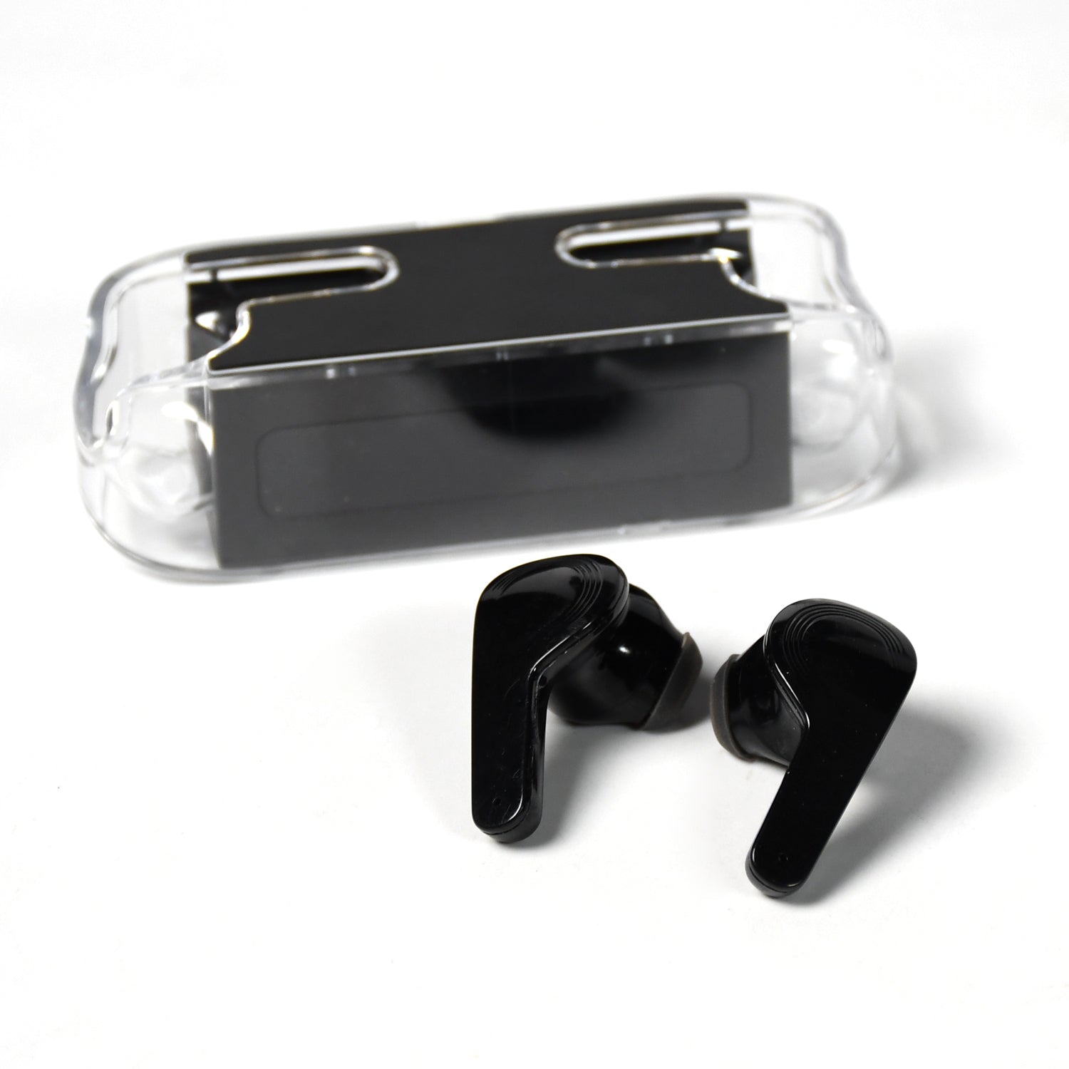 Wukusy 6705 Bluetooth earphones with touch control, black wireless stereo sound, made with high-end materials.