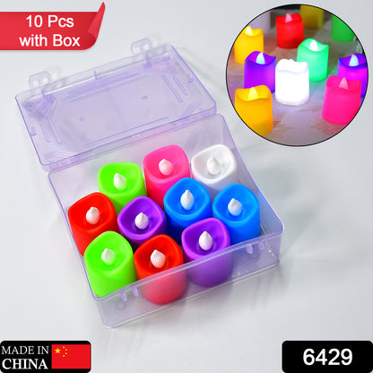Set of 10 Wukusy LED tealight candles for festival home decor, battery operated and ideal for parties.