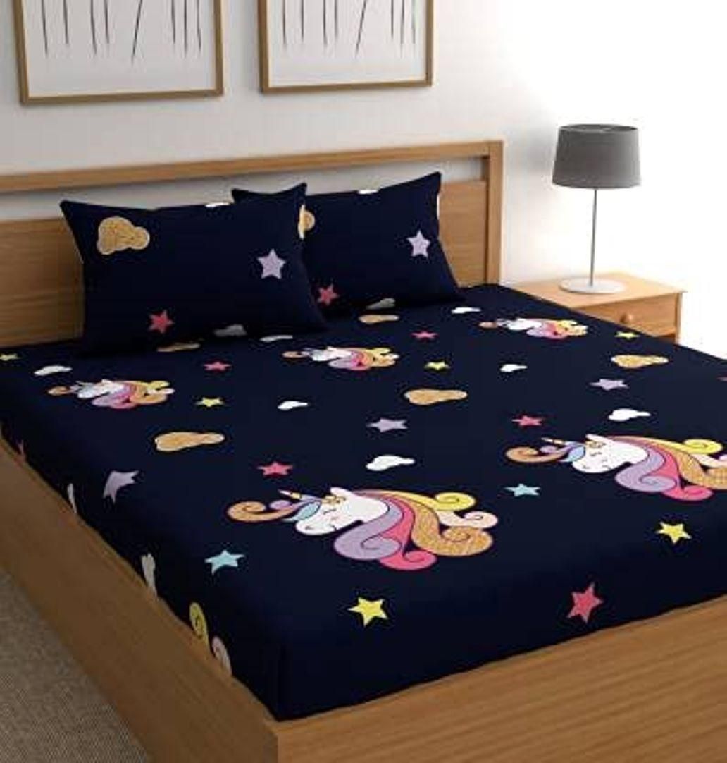 Drpshippr Glace Cotton Flat King Size Double Bedsheet showing smooth, white cotton fabric with subtle texture and neat edges.