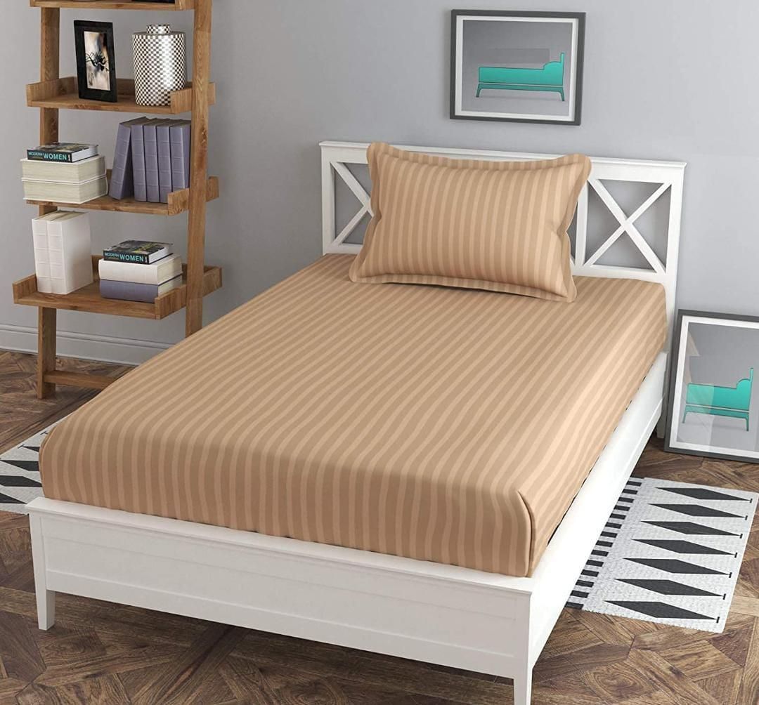 Glace Cotton single bedsheet with one matching pillow cover, soft and comfortable home decor bedding by Drpshippr.