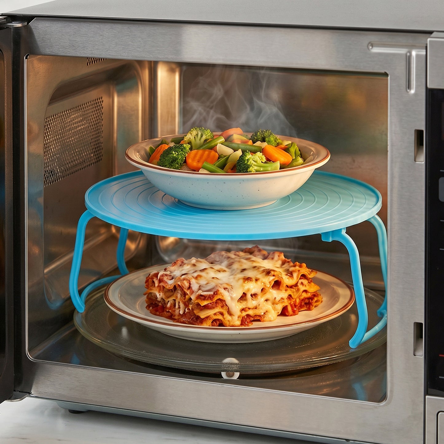 Wukusy decorative non-slip plastic serving tray with stand, featuring a sleek design and stable base for serving beverages or snacks.