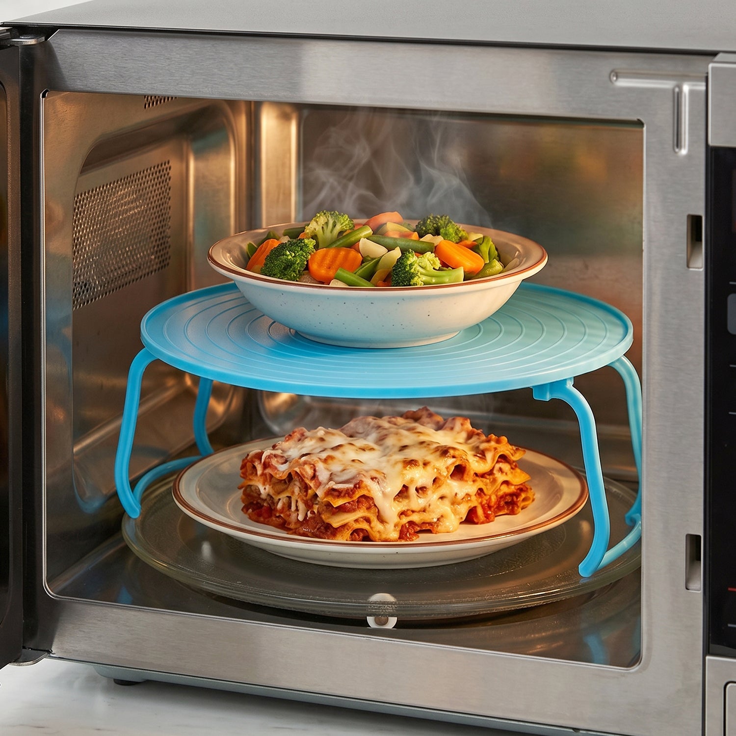 Wukusy decorative non-slip plastic serving tray with stand, featuring a sleek design and stable base for serving beverages or snacks.