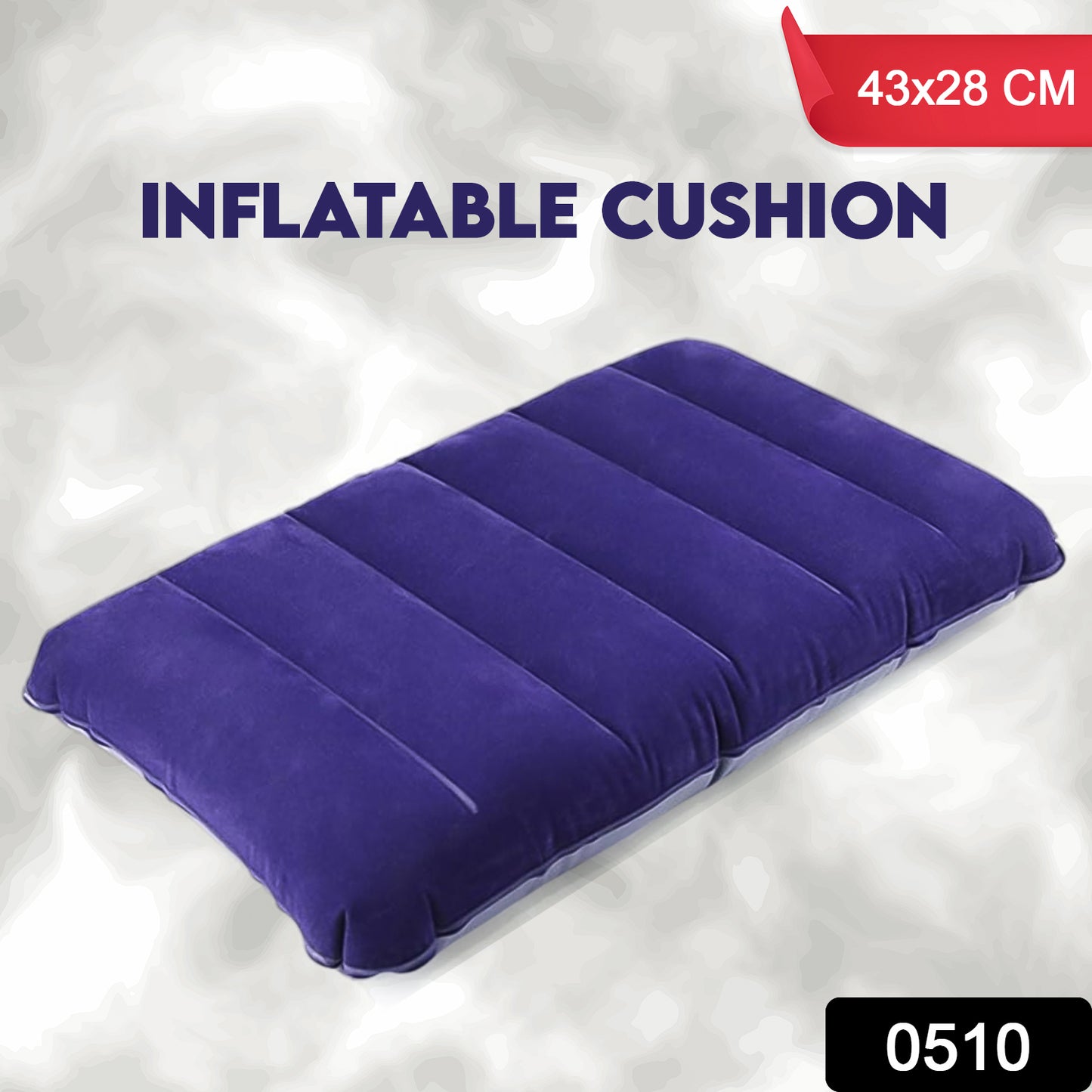 Blue Wukusy 510 Velvet Air Inflatable Travel Pillow for comfortable neck support during travel.