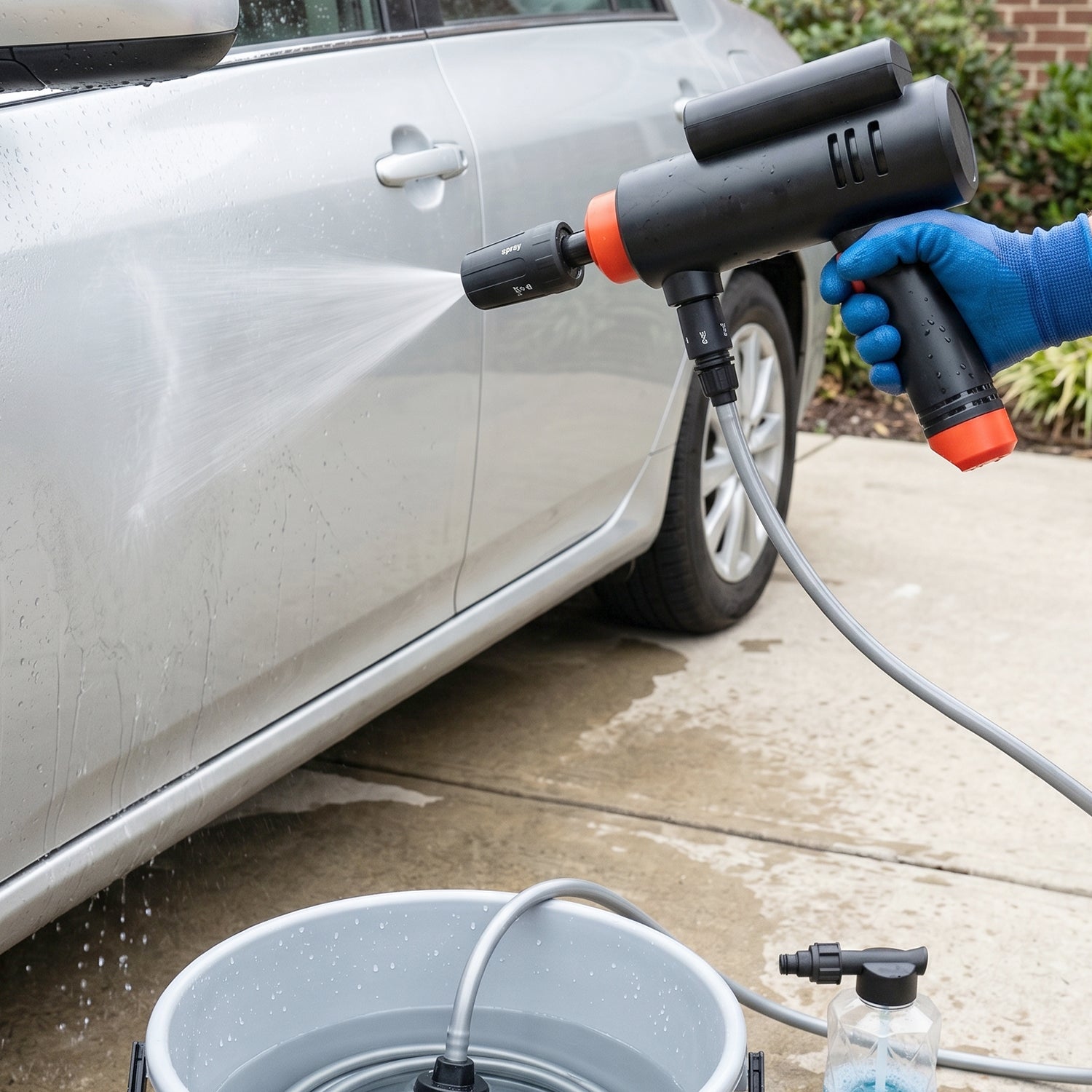 Wukusy portable cordless car washer with high pressure for effortless outdoor vehicle cleaning, compact and easy to use.