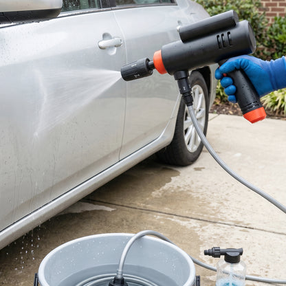 Wukusy portable cordless car washer with high pressure for effortless outdoor vehicle cleaning, compact and easy to use.