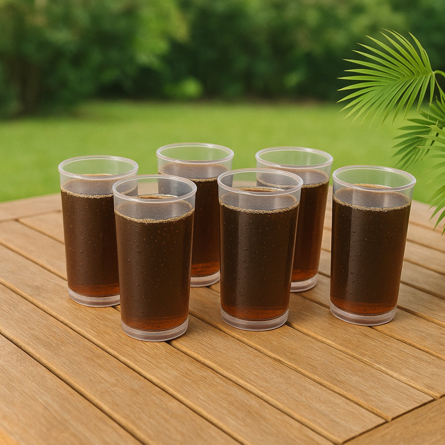 Set of six Wukusy Supermom Martini clear glass cups, elegant and modern for serving cocktails or beverages.