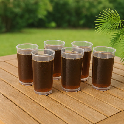 Set of six Wukusy Supermom Martini clear glass cups, elegant and modern for serving cocktails or beverages.