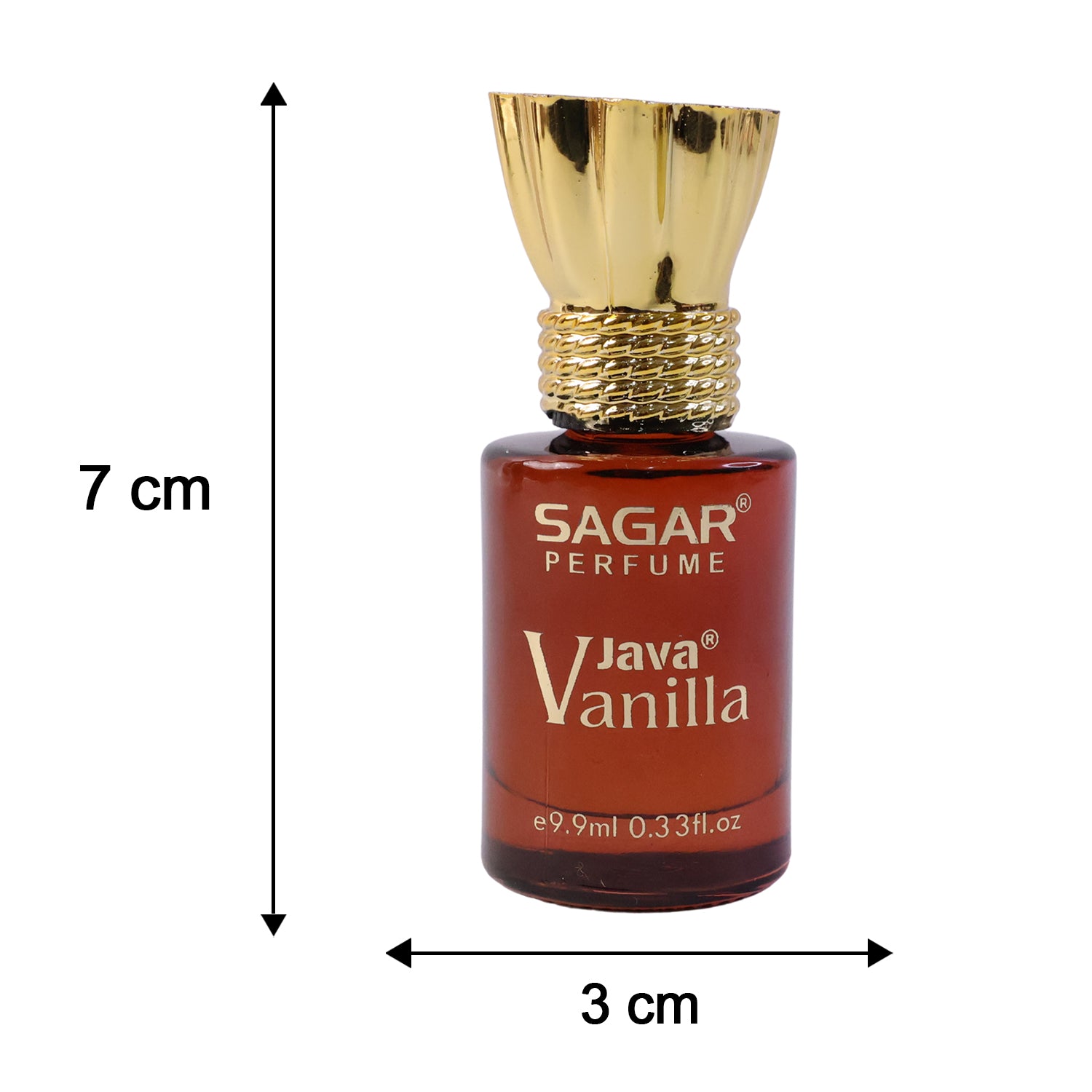 Wukusy Sagar Java Vanilla roll-on attar perfume oil for men and women in 9.9ml bottle, alcohol-free, with a vanilla scent.