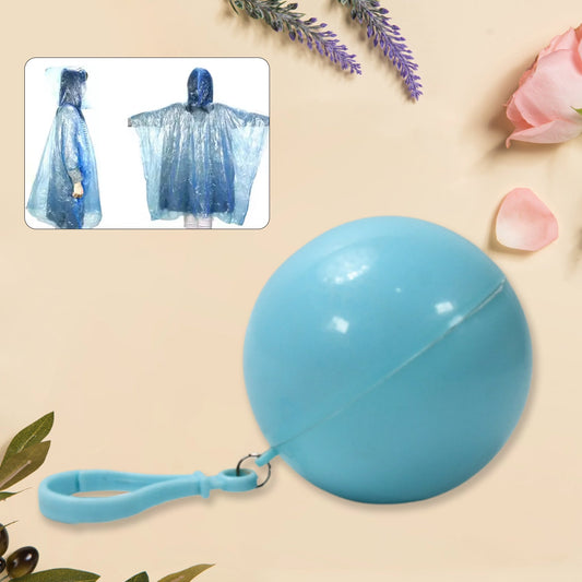 Wukusy clear plastic disposable raincoat for kids with hood and round case, suitable for boys and girls during outdoor activities.