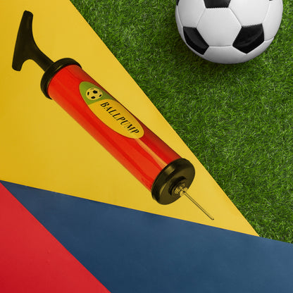 Wukusy 9329 inflatable air ball pump with soft bouncing ball for kids, suitable for soccer, basketball, football, volleyball, 24 cm plastic sports toy