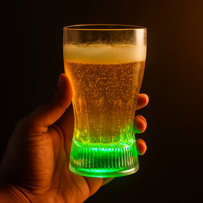 Plastic fancy LED light glass, 200ml, from Wukusy, with colorful LED illumination, used as a decorative home or kitchen accessory.