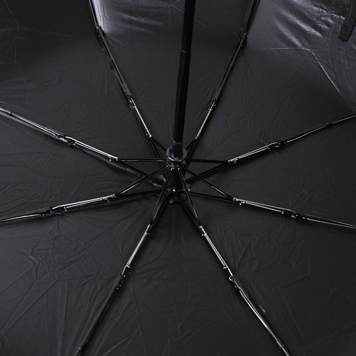 Wukusy 2-fold manual umbrella with steel shaft, windproof and rainproof canopy, wrist strap, ideal for women, men, and kids.