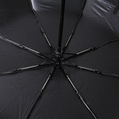 Wukusy 2-fold manual umbrella with steel shaft, windproof and rainproof canopy, wrist strap, ideal for women, men, and kids.