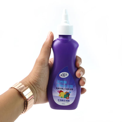 Wukusy liquid laundry detergent 150ml bottle for clothes, with a clear label and cap, ideal for home cleaning tasks.