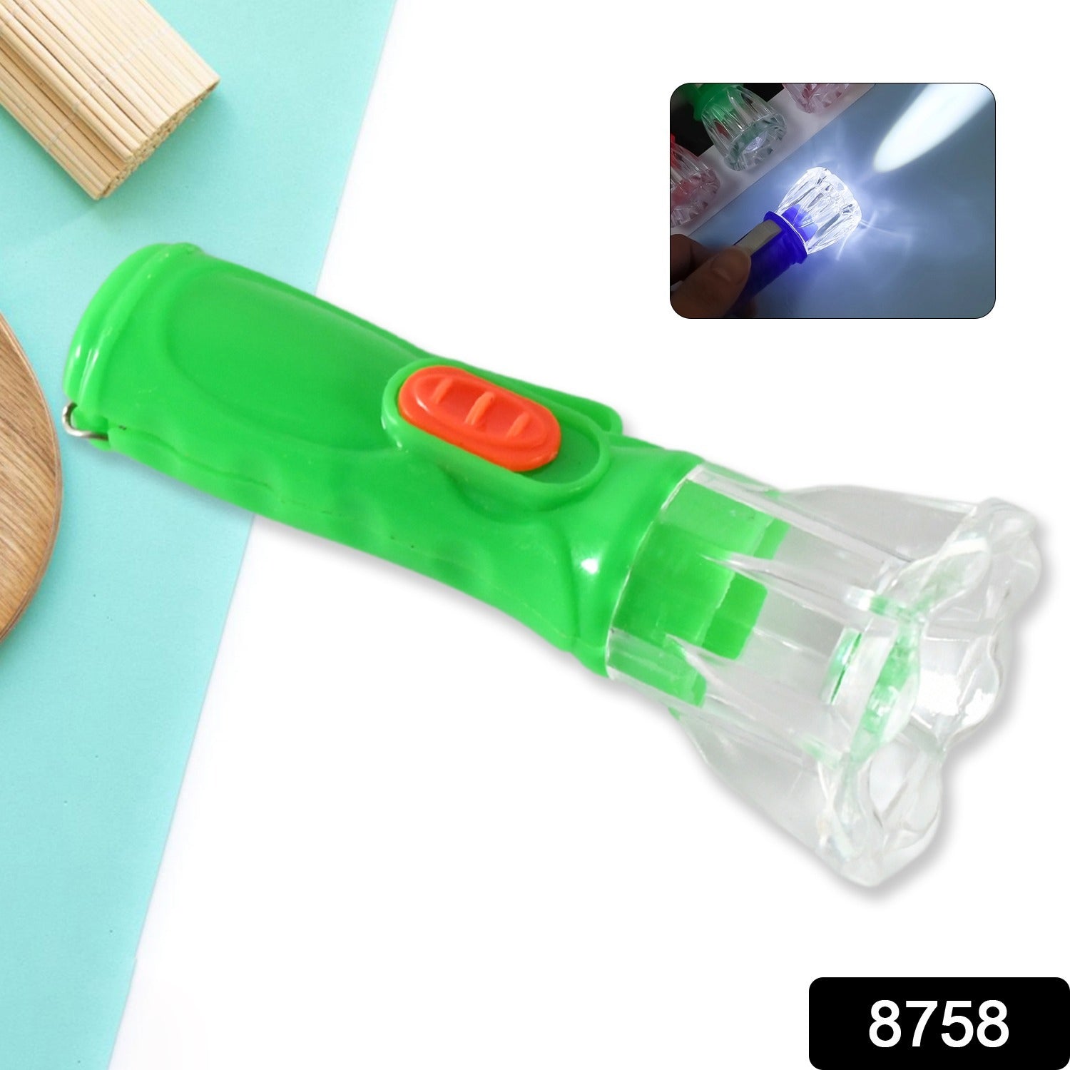 Wukusy small plastic LED flashlight torch for kids, portable pocket torch with bright light, ideal as a gift or for home improvement.