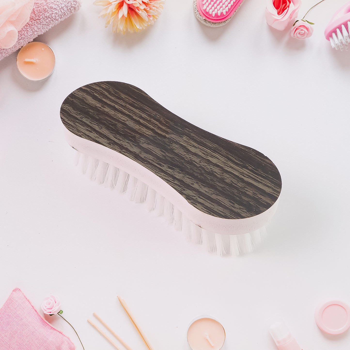 Wukusy ergonomic cloth washing brush set with four versatile cleaning brushes for home laundry and surface cleaning.