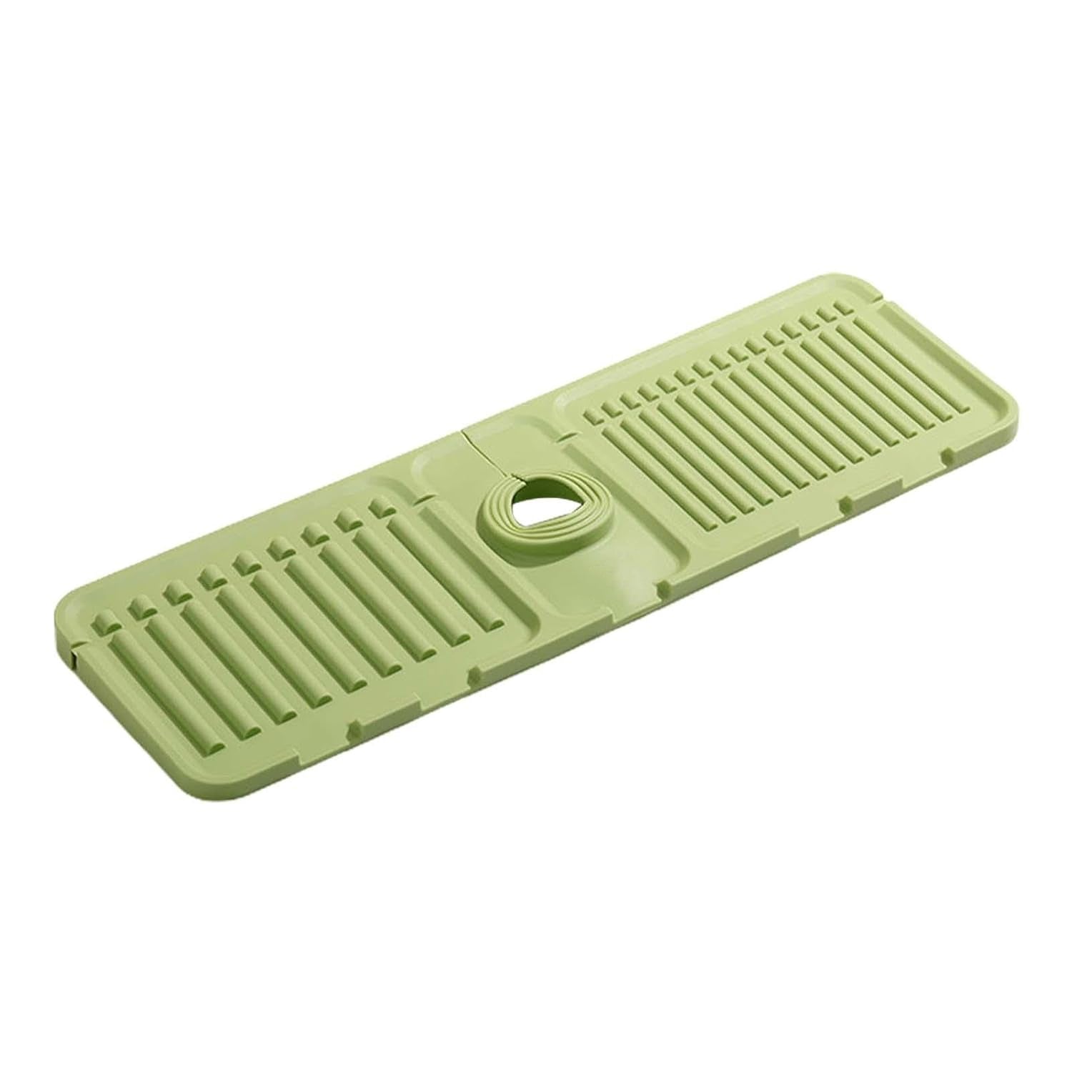 Wukusy silicone sink faucet pad drip protector and splash guard, rubber drying mat for kitchen and bathroom sinks.