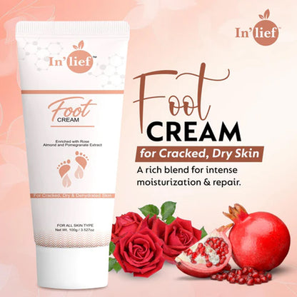 Wukusy Deep Nourishing Foot Care Cream in a 100g jar, showing the creamy texture and packaging on a neutral background.