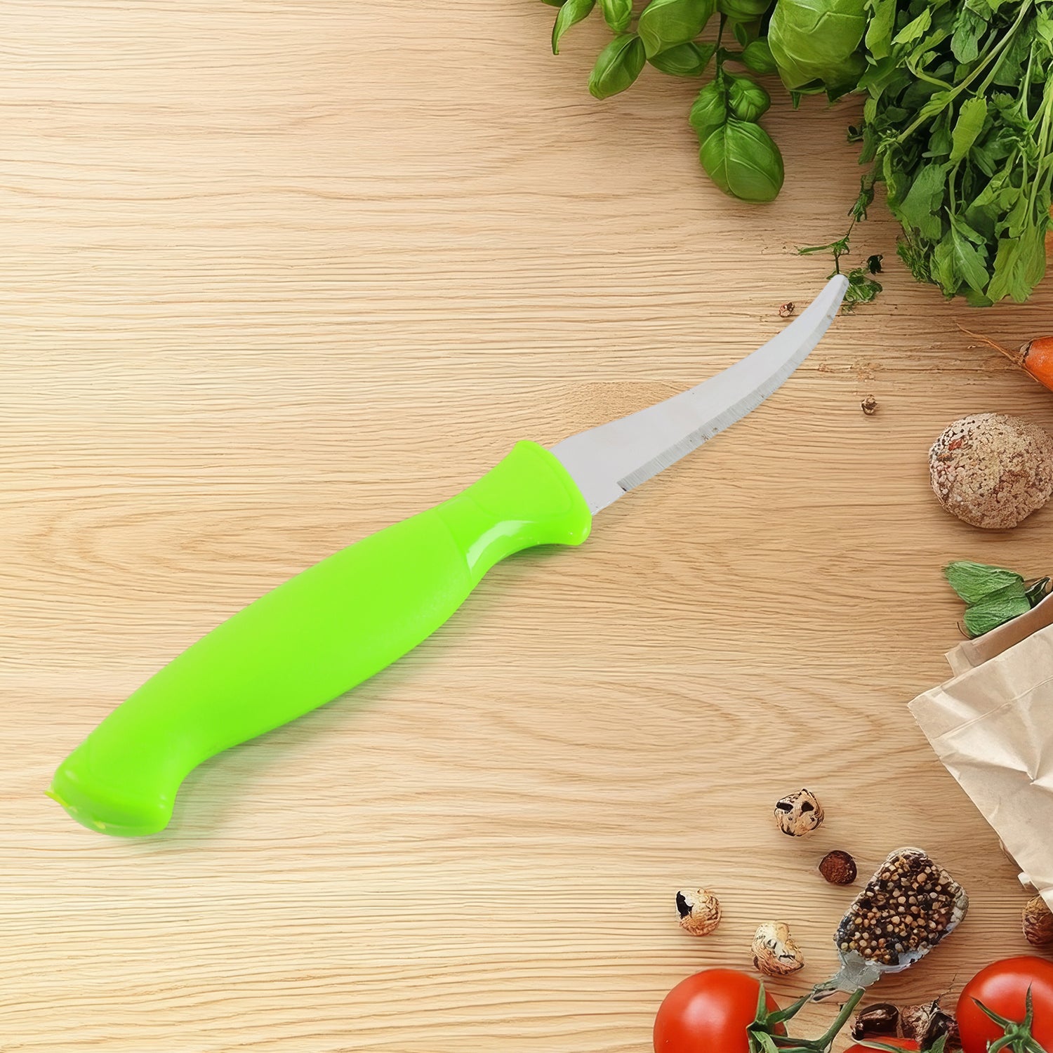 Wukusy premium multipurpose kitchen knife with soft ergonomic handle, sharp blade for versatile food prep in home kitchen
