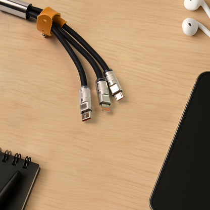 Wukusy 3-in-1 super fast charging mobile accessory cable, 2 meters long, with multiple connectors for versatile device charging.
