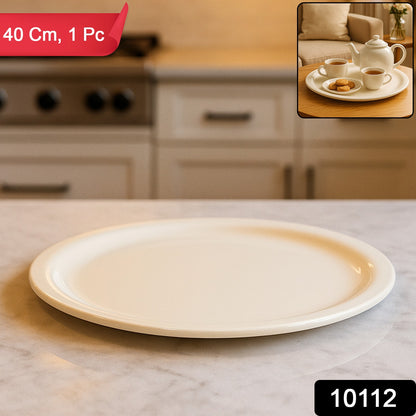 Wukusy large round multi-purpose serving plate tray, 40 cm diameter, ideal for home and kitchen use, showcasing a spacious design.
