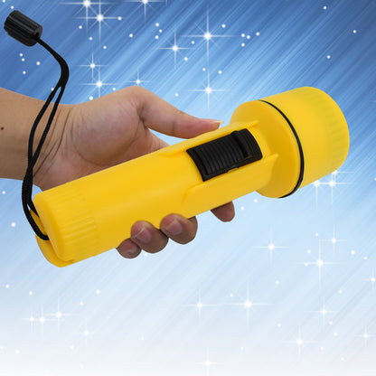 Wukusy Bigled flashlight torch light, battery-operated home improvement tool, with black handle and bright LED bulb, battery not included