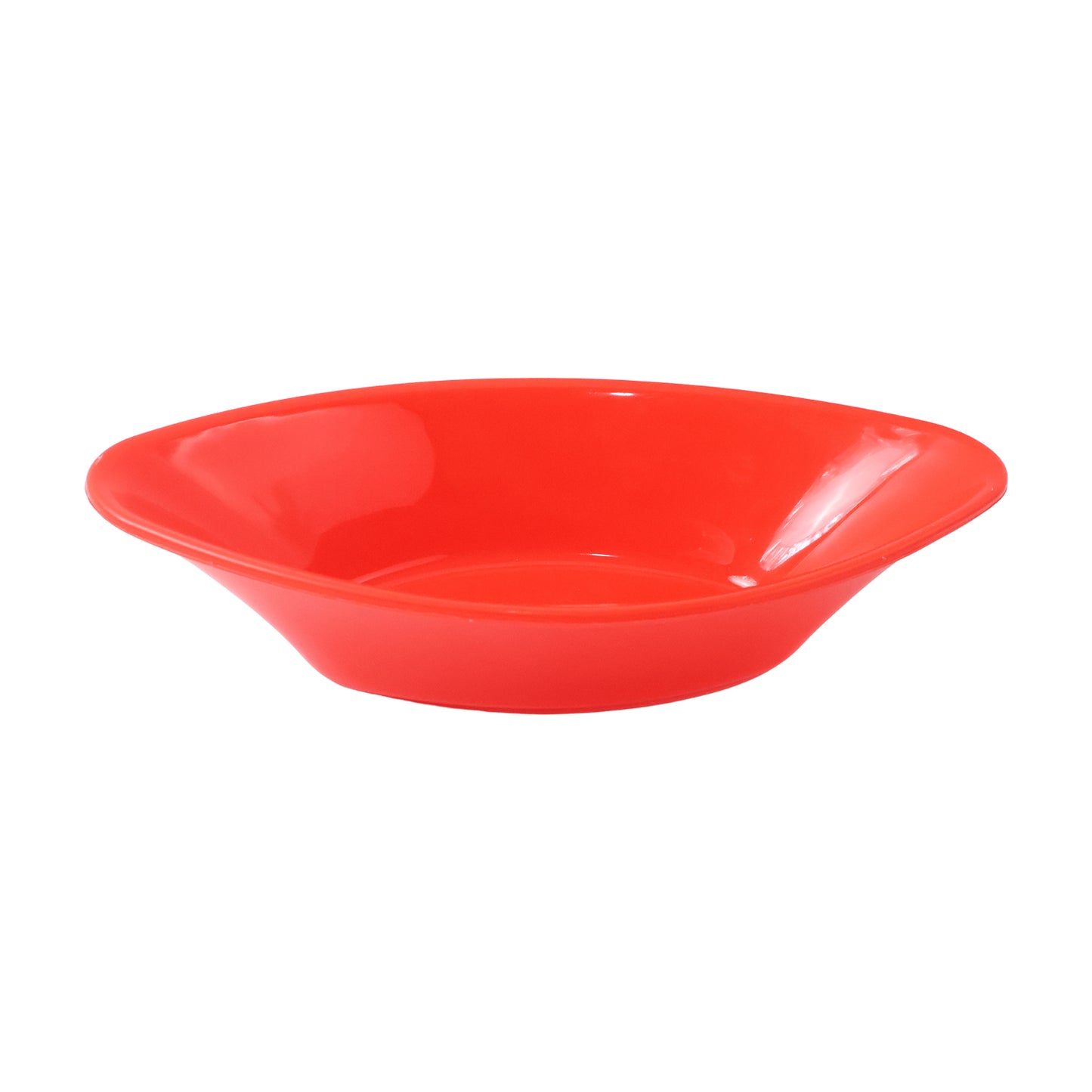 Red plastic Marin serving bowl by Wukusy, elegant oval deep bowl for home and kitchen use, perfect for serving salads or side dishes.