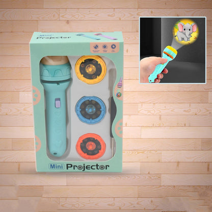 Wukusy mini slide projector for kids with animated patterns, 3 slides, flashlight torch, educational toy for children's learning and fun