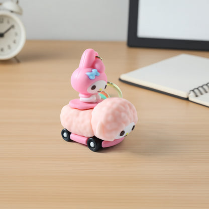 Cute cartoon character silicone keychain by Wukusy featuring a colorful, playful design on a keyring.