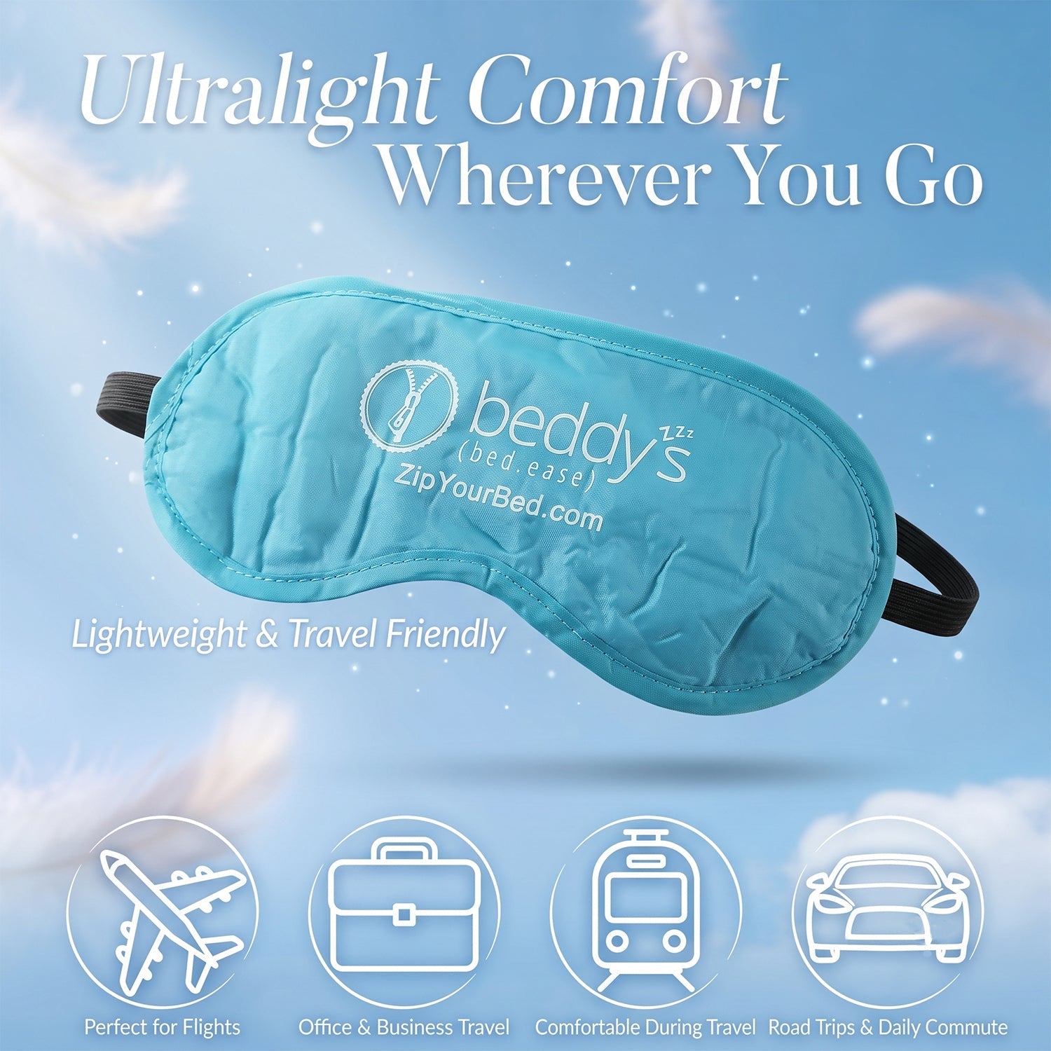 Wukusy soft sleep eye mask with padded light blocking cover and elastic strap for comfortable, restful sleep.