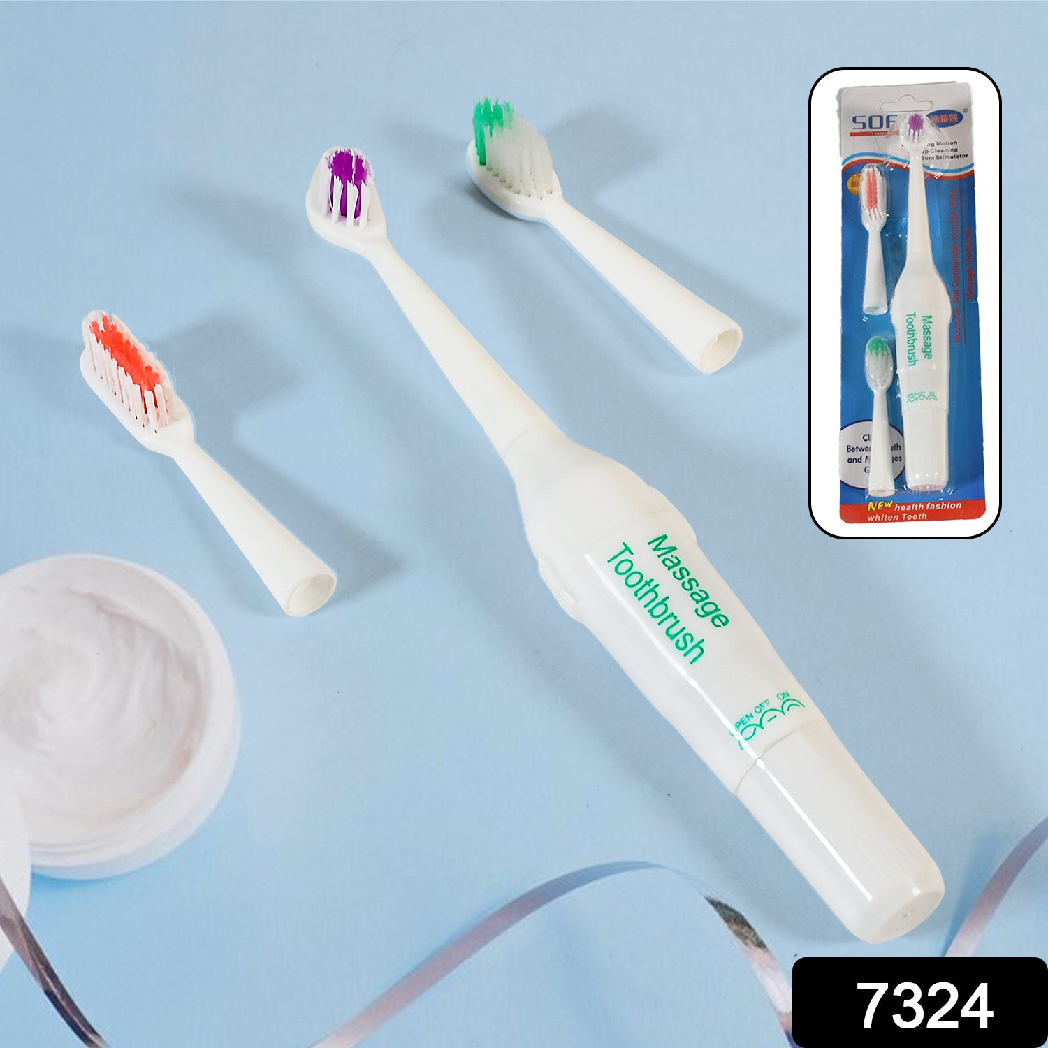 Wukusy electric toothbrush for adults and teens with multiple brush heads, battery operated, deep cleansing, no batteries included