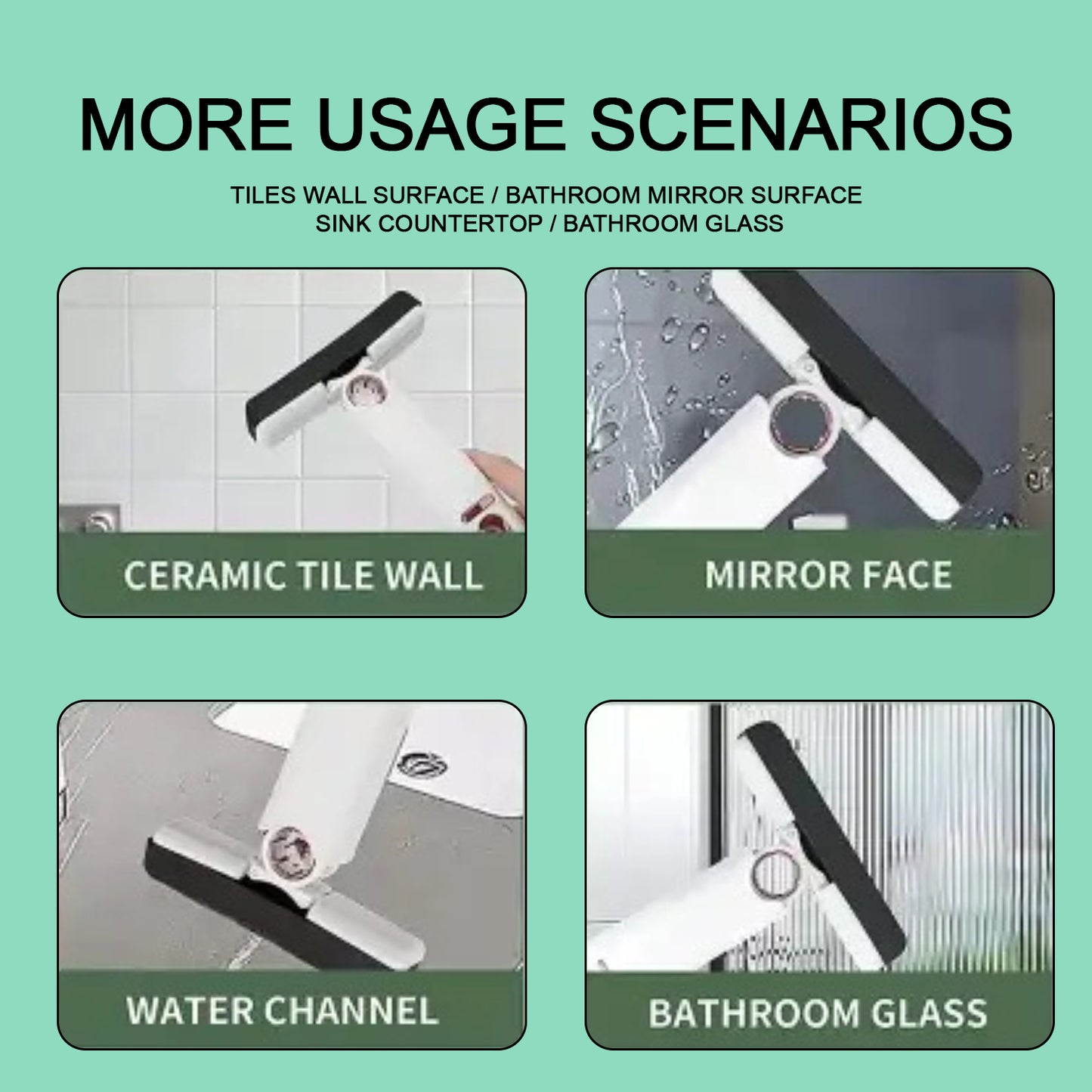 Wukusy portable self-squeeze short mop with cotton head and sponge for bathroom and kitchen cleaning, compact and absorbent.