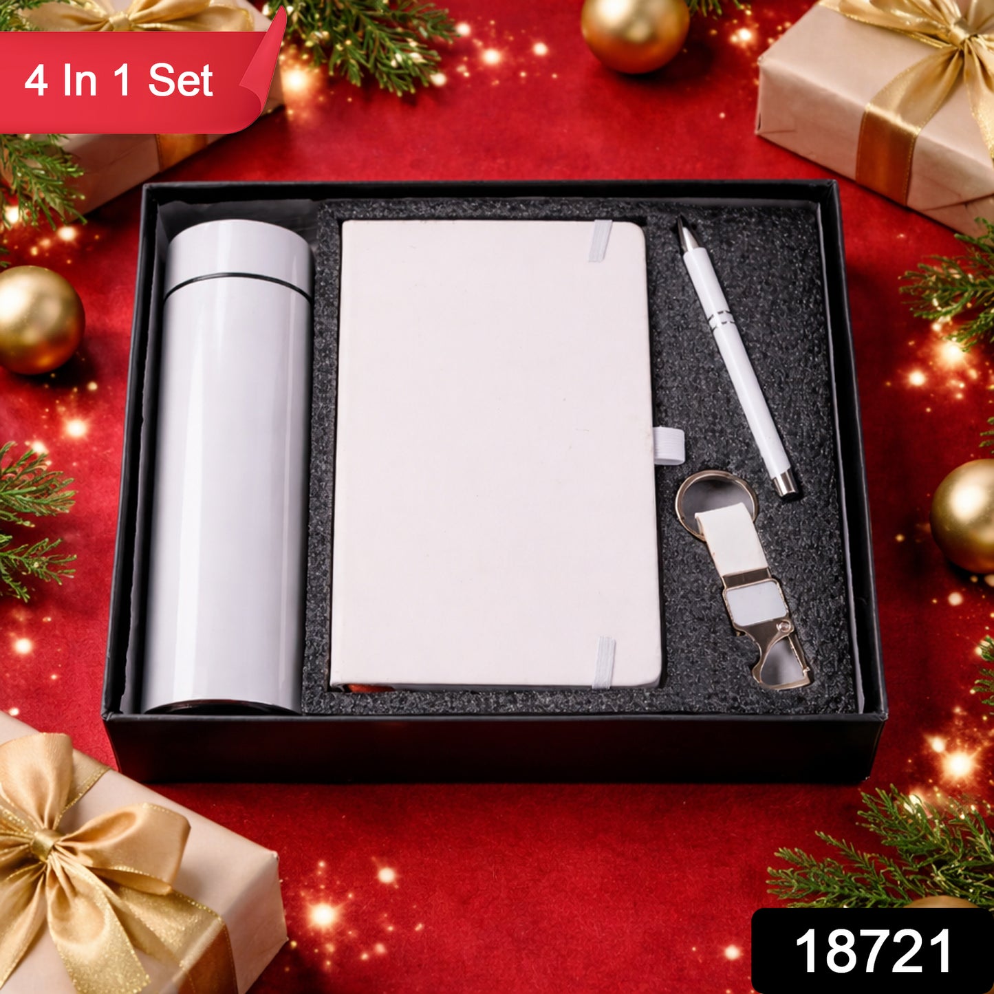 Wukusy premium 4-in-1 corporate gift set combo with sleek packaging, featuring various elegant office accessories.