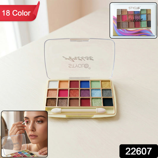 Wukusy 18-color eyeshadow makeup palette with a variety of vibrant and neutral shades for versatile eye looks.