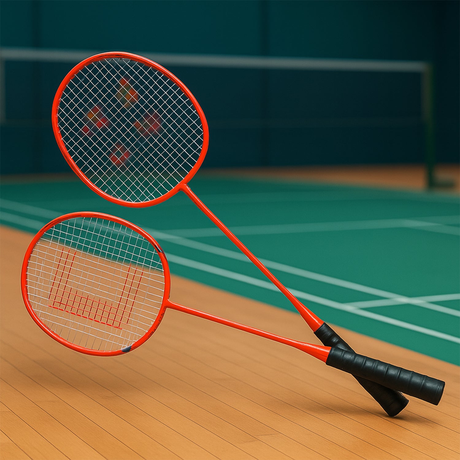 Wukusy lightweight kids badminton racket set with two rackets and carry bag, designed for children’s outdoor play and practice.