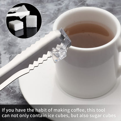 Wukusy stainless steel ice and sugar cube serving tongs, 13 cm, with a sleek design, ideal for kitchen and beverage service.