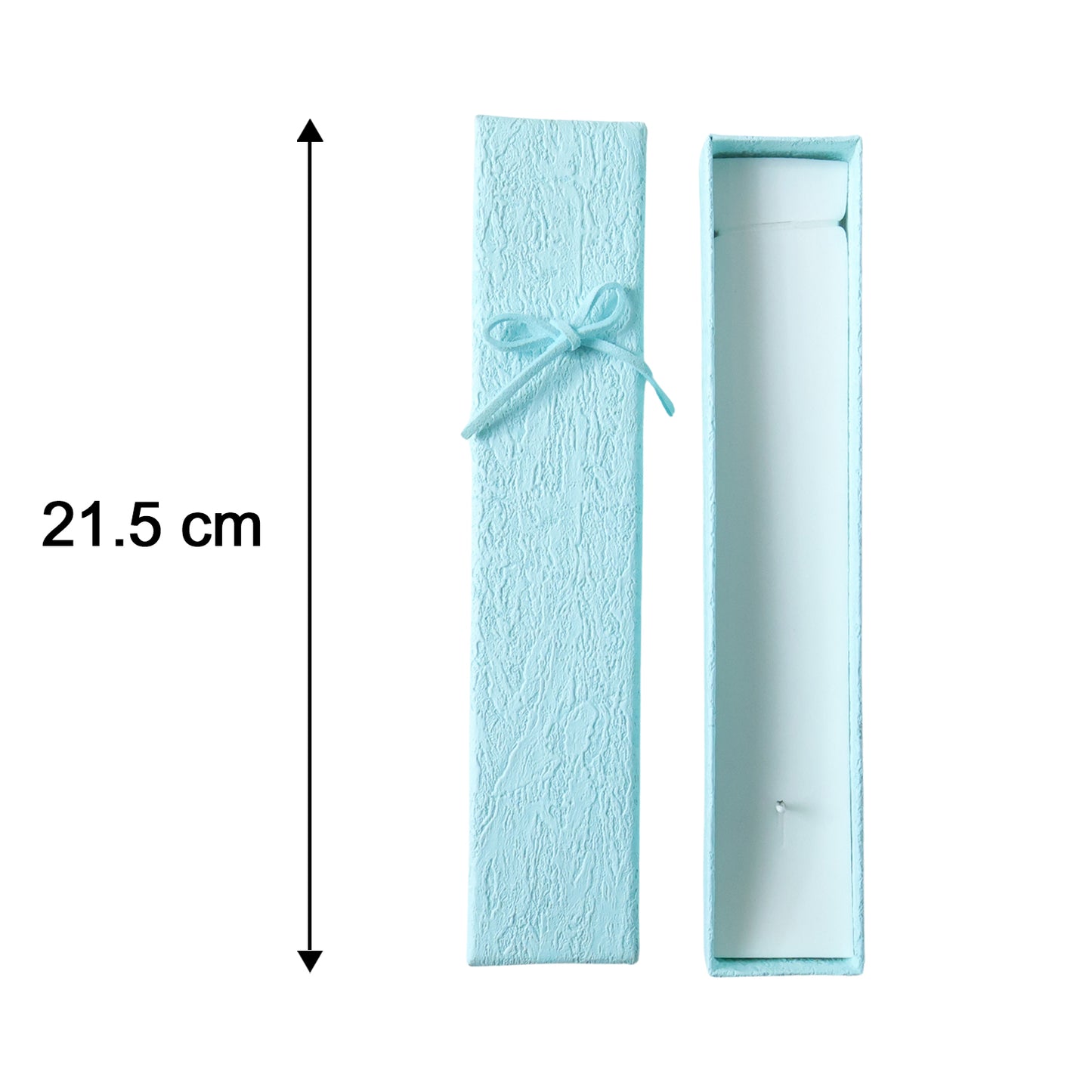 Wukusy premium long rectangular jewelry gift box with elegant ribbon, ideal for jewelry storage or gifting.