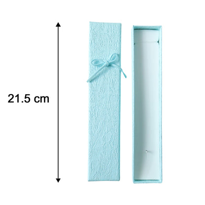 Wukusy premium long rectangular jewelry gift box with elegant ribbon, ideal for jewelry storage or gifting.
