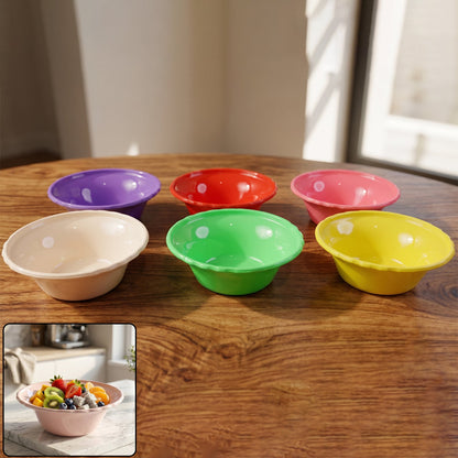 Plastic Serving Bowl Set Multicolour Unbreakable Kitchen Bowls (6 Pc Set)