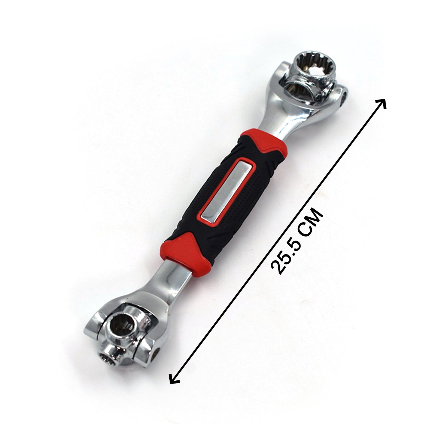 Wukusy 9044 48-in-1 universal car repair socket wrench with square, hex, and Torx heads, 360-degree fixed hand tool.